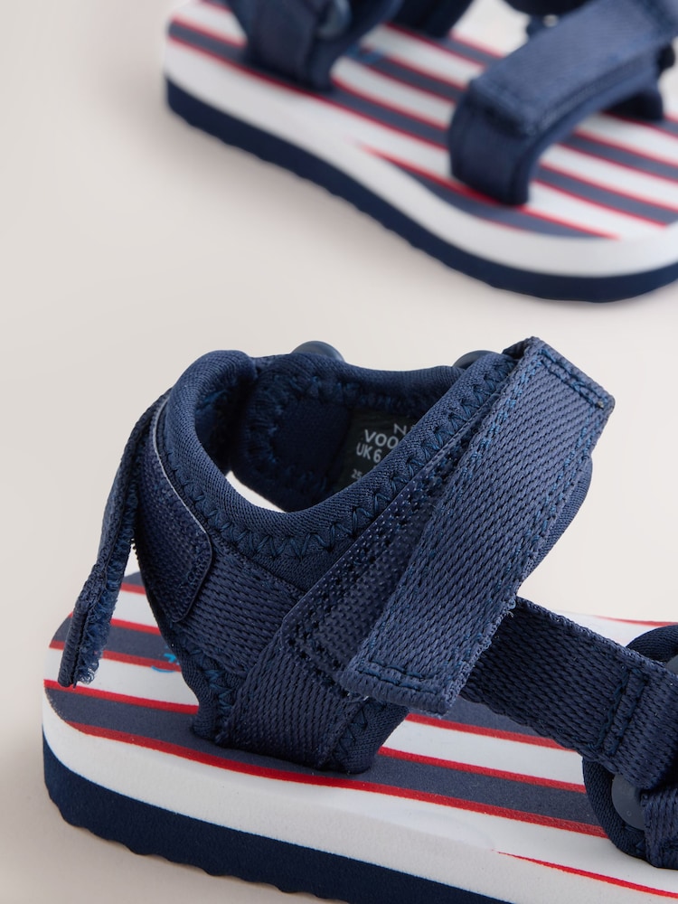 Navy Wide Fit (G) Touch Fastening Trekker Walking Sandals - Image 5 of 5