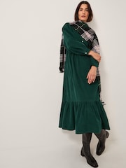 Monsoon Green Adriana Corduroy Midi Shirt Dress - Image 4 of 4