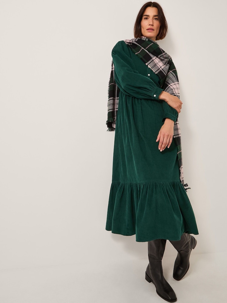 Monsoon Green Adriana Corduroy Midi Shirt Dress - Image 4 of 4