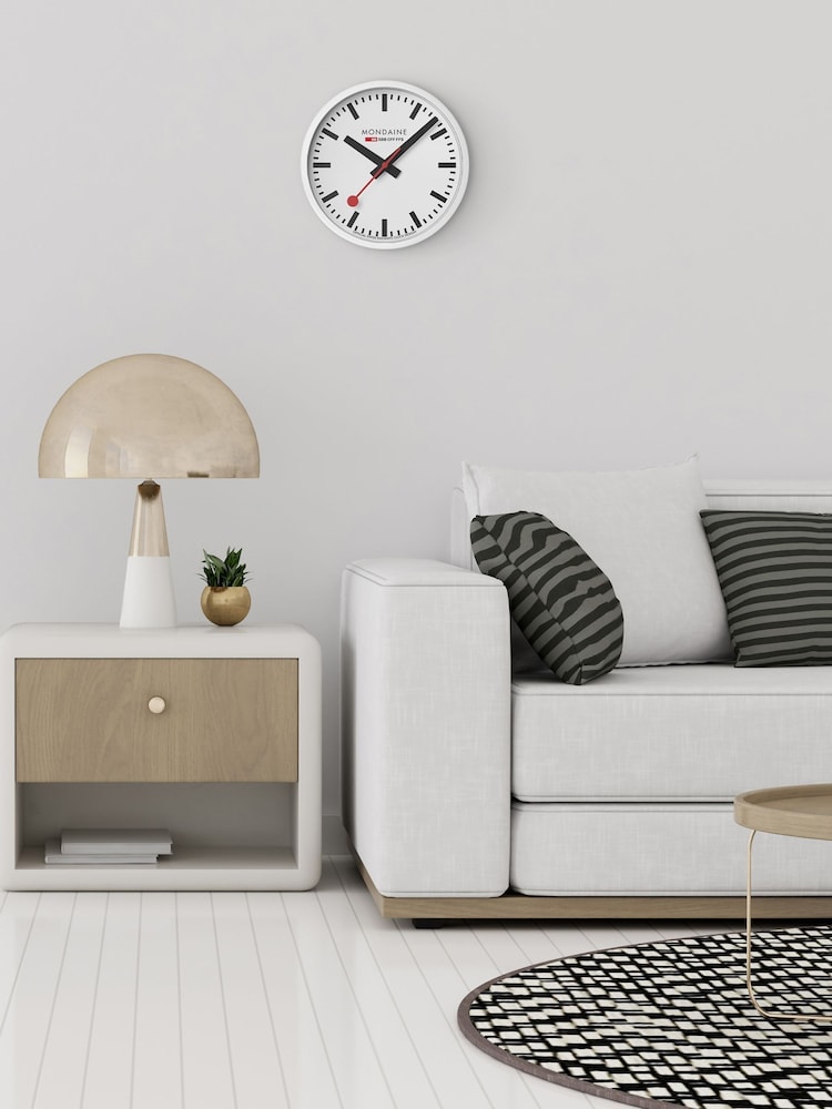 Mondaine White Wall Clock 25cm Frame - Image 1 of 3