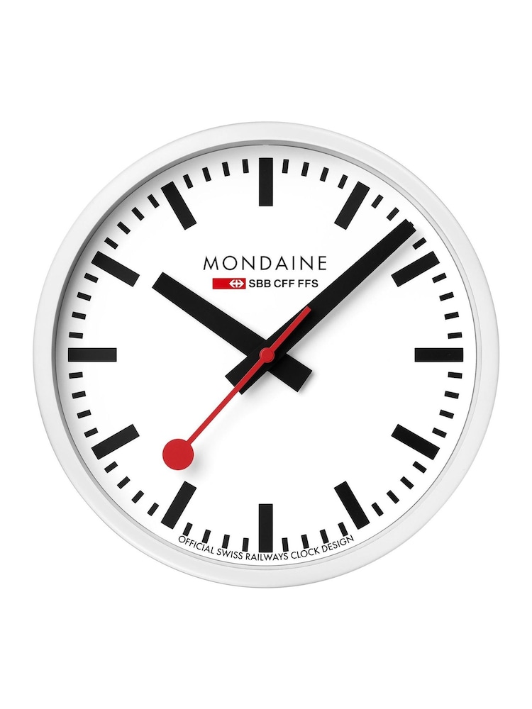 Mondaine White Wall Clock 25cm Frame - Image 2 of 3