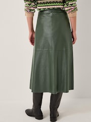 Monsoon Green Pippa Faux Leather Midi Skirt - Image 5 of 6