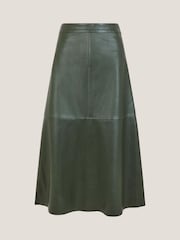 Monsoon Green Pippa Faux Leather Midi Skirt - Image 6 of 6