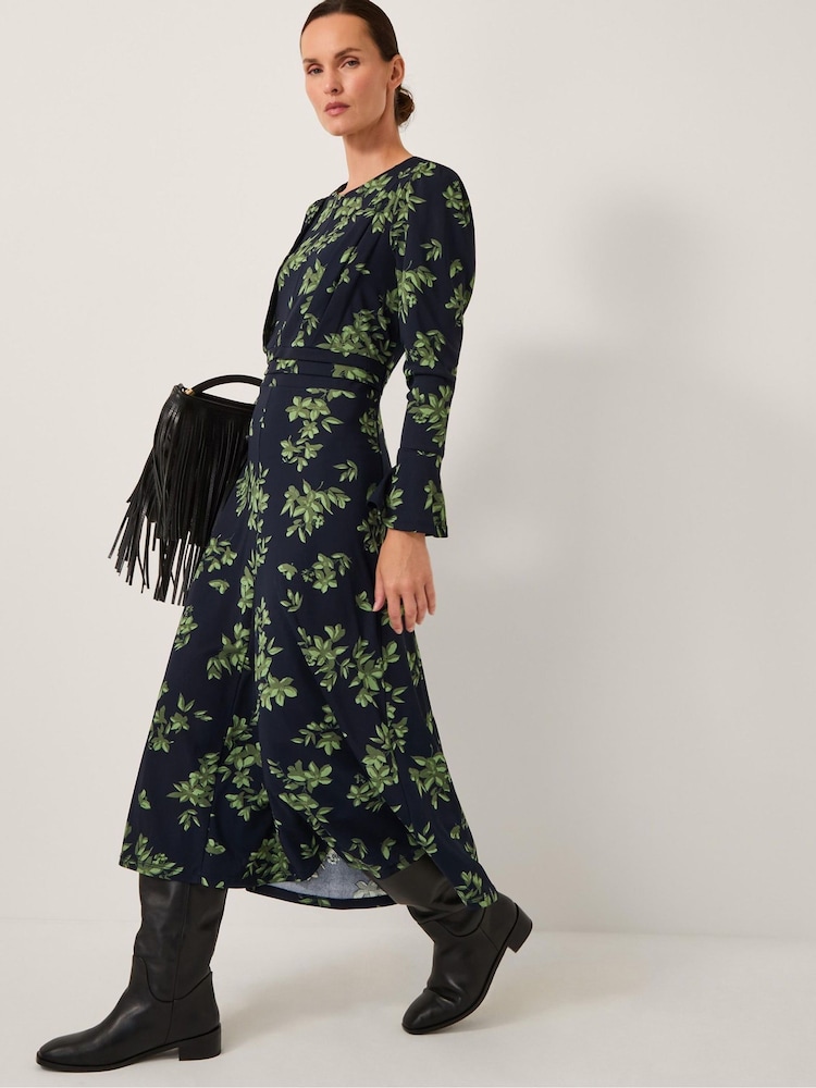 Monsoon Blue Joules Long Sleeve Jersey Midi Dress - Image 1 of 5