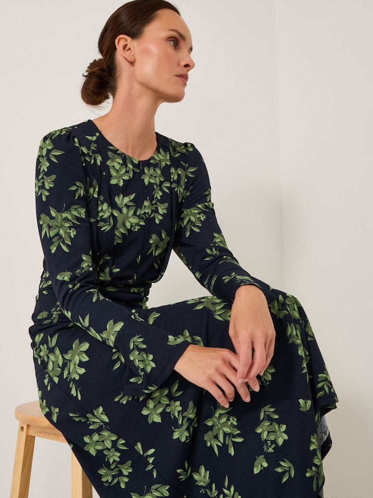 long sleeve jersey midi dress Oscar de la Renta Long-Sleeve Ombre Jersey Midi Dress