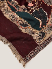 Monsoon Red Evie Embroidered Paisley Scarf - Image 2 of 2