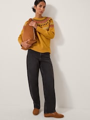 Monsoon Yellow Fran Fair Isle Pattern Jumper - Image 1 of 5