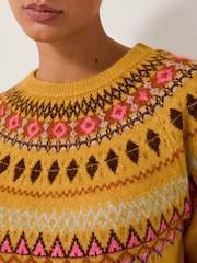 Monsoon Yellow Fran Fair Isle Pattern Jumper - Image 3 of 5