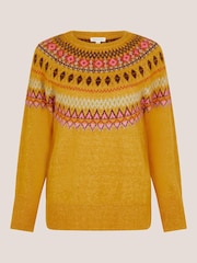 Monsoon Yellow Fran Fair Isle Pattern Jumper - Image 5 of 5