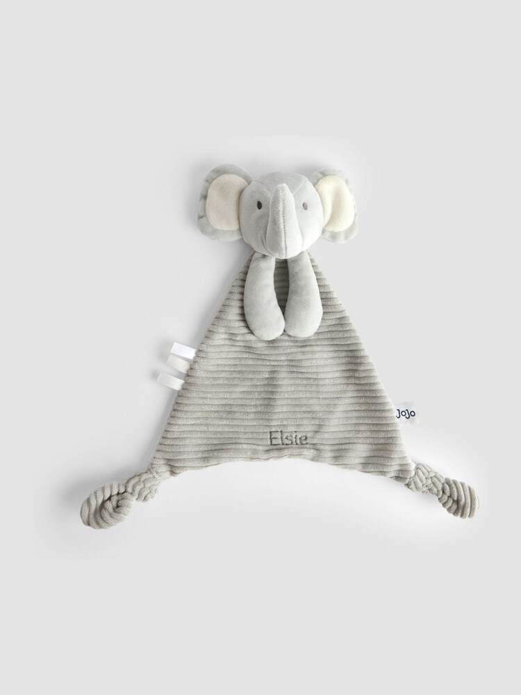 JoJo Maman Bébé Grey Ele Elephant Personalised Comforter - Image 1 of 3 JoJo Maman Bébé Grey Ele Elephant Personalised Comforter - Image 1 of 3