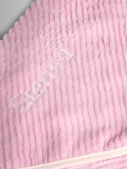 JoJo Maman Bébé Pink Personalised Strawberry Hooded Towel - Image 3 of 3