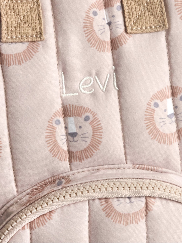 JoJo Maman Bébé Natural Lion Personalised Backpack - Image 3 of 3 JoJo Maman Bébé Natural Lion Personalised Backpack - Image 3 of 3