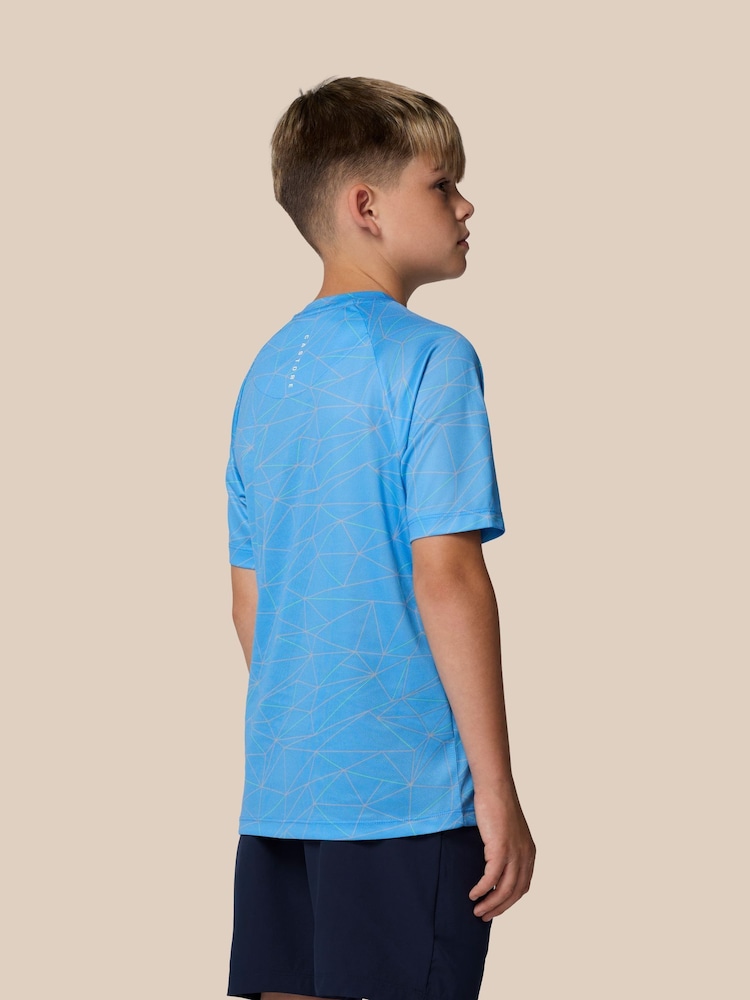 Castore Blue AOP Short Sleeve T-Shirt - Image 2 of 9 Castore Blue AOP Short Sleeve T-Shirt - Image 2 of 9