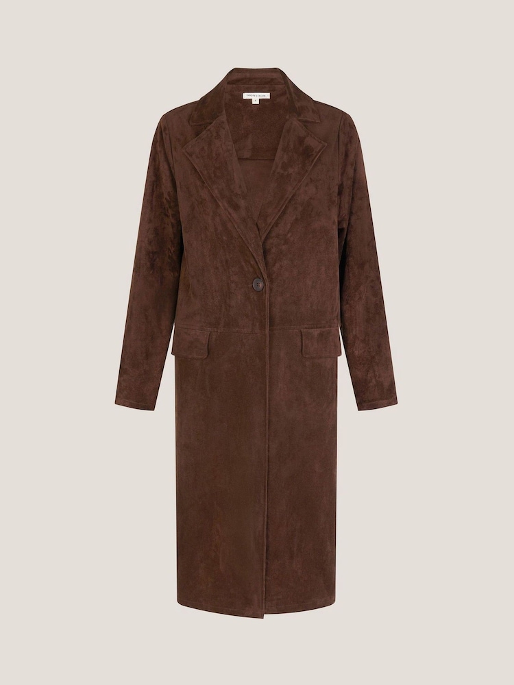 Monsoon Brown Tove Suedette Trench Coat - Image 5 of 5