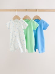 Blue Two Way Zip Baby Rompers 3 Pack (0mths-3yrs) - Image 1 of 12