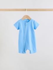 Blue Two Way Zip Baby Rompers 3 Pack (0mths-3yrs) - Image 6 of 12