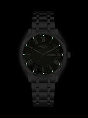 Rotary Silver Tone Heritage Stainless Steel Bracelet Watch - Image 5 of 6