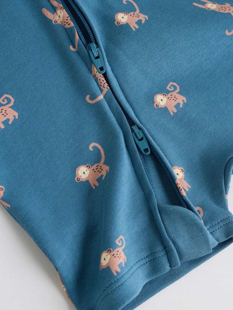 Teal Blue Two Way Zip Baby Rompers 3 Pack (0mths-3yrs) - Image 10 of 10
