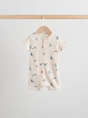 Teal Blue Two Way Zip Baby Rompers 3 Pack (0mths-3yrs) - Image 3 of 10