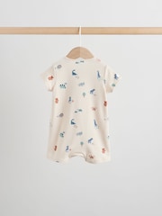 Teal Blue Two Way Zip Baby Rompers 3 Pack (0mths-3yrs) - Image 6 of 10