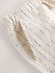 Ecru Stripe Linen Blend Pull On Shorts (3mths-7yrs) - Image 4 of 5