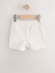 Ecru Stripe Linen Blend Pull On Shorts (3mths-7yrs) - Image 6 of 9