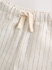 Ecru Stripe Linen Blend Pull On Shorts (3mths-7yrs) - Image 7 of 9