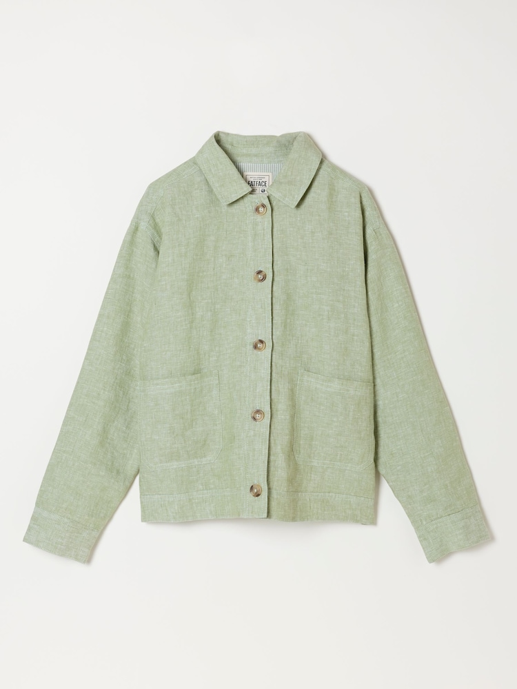 FatFace Darcy Green Linen Jacket - Image 6 of 6