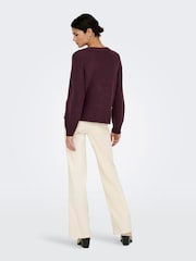 ONLY Purple Long Sleeve Crew Neck Rib Knit Jumper - Image 3 of 6