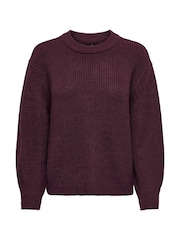 ONLY Purple Long Sleeve Crew Neck Rib Knit Jumper - Image 5 of 6
