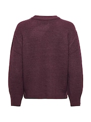 ONLY Purple Long Sleeve Crew Neck Rib Knit Jumper - Image 6 of 6
