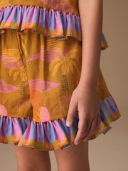 Olive Green Tropical Peplum Blouse and Shorts Set (3-16yrs) - Image 10 of 10