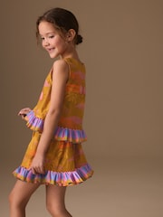 Olive Green Tropical Peplum Blouse and Shorts Set (3-16yrs) - Image 5 of 10