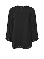 Yours Curve Black Sequin Panel Flare Tunic - Image 5 of 5