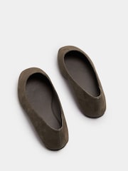 Yours Curve Brown Extra-Wide Fit Square Toe Ballet Pumps - Image 3 of 4