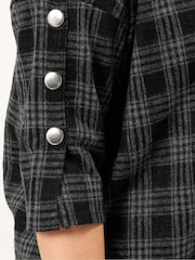 Yours Curve Grey Check Button Detail Top - Image 4 of 5