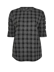 Yours Curve Grey Check Button Detail Top - Image 5 of 5