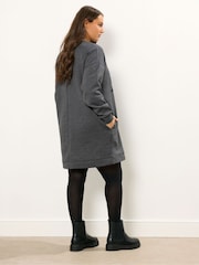 Yours Curve Grey Star Logo Sweatshirt Dress - Image 3 of 5