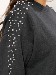 Vestido de moletom Yours Curve com detalhes de tachas - Imagem 4 de 5
