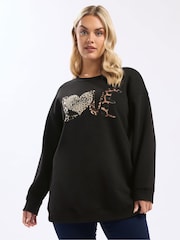 Yours Curve Heart Logo Sweatshirt - Imagem 1 de 5