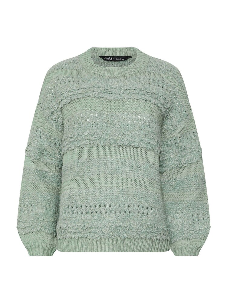M&Co Green Petite Textured Boucle Jumper - Image 5 of 5