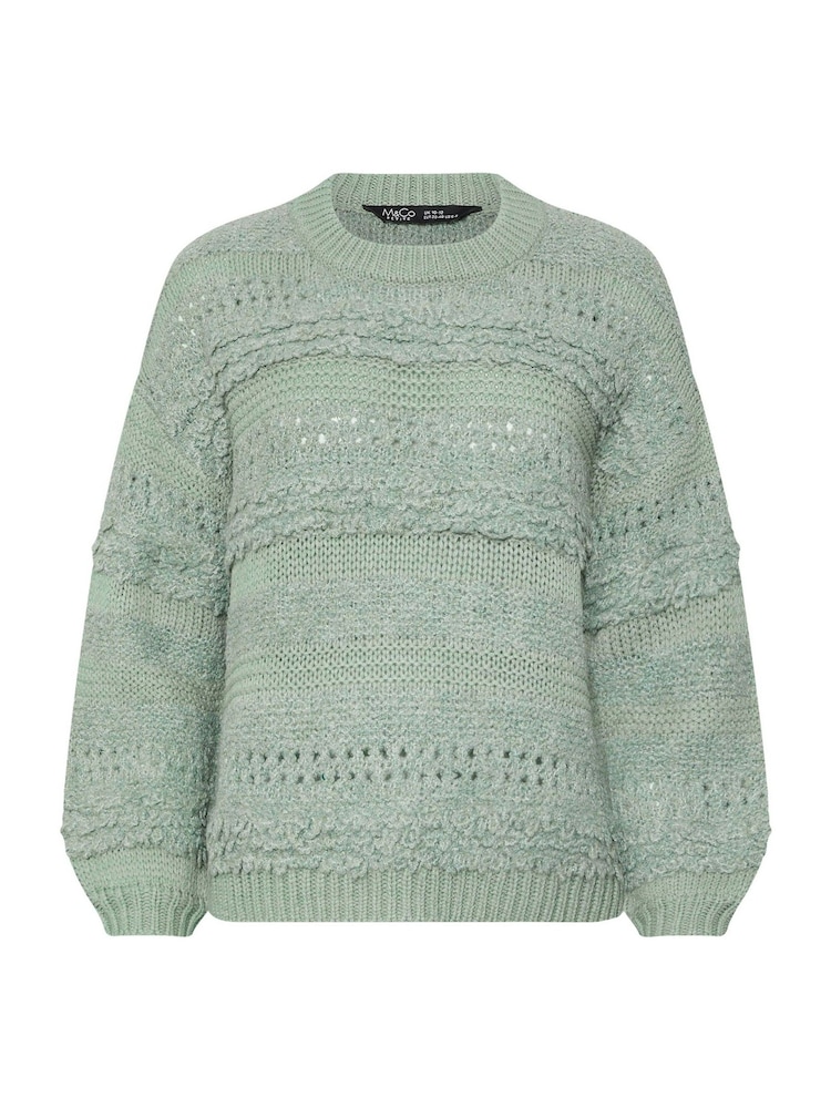 M&Co Green Petite Textured Boucle Jumper - Image 5 of 5 M&Co Green Petite Textured Boucle Jumper - Image 5 of 5