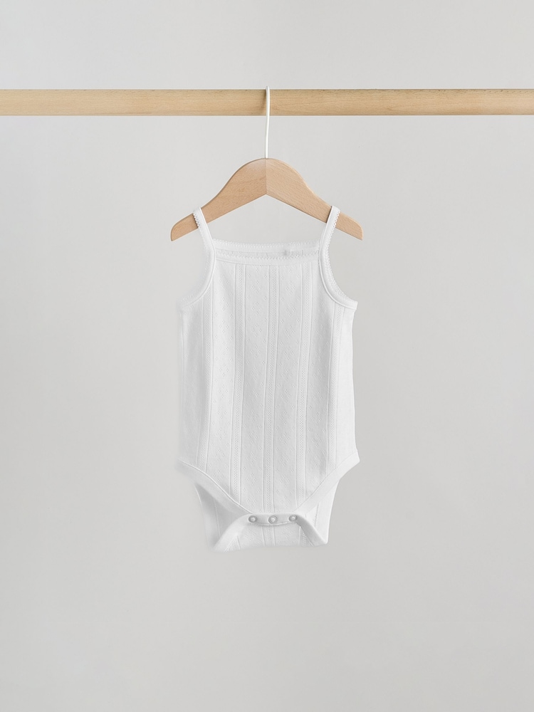 أبيض - حزمة 5 قطع رداء علوي للجسم بتصميم صديري للبيبي - صورة 2 من 13