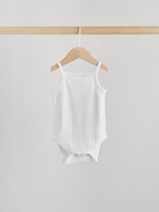 أبيض - حزمة 5 قطع رداء علوي للجسم بتصميم صديري للبيبي - صورة 3 من 13