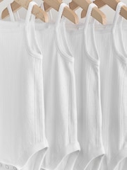 أبيض - حزمة 5 قطع رداء علوي للجسم بتصميم صديري للبيبي - صورة 9 من 13
