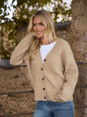 M&Co Petite Short Cable Cardigan - Imagen 1 de 6