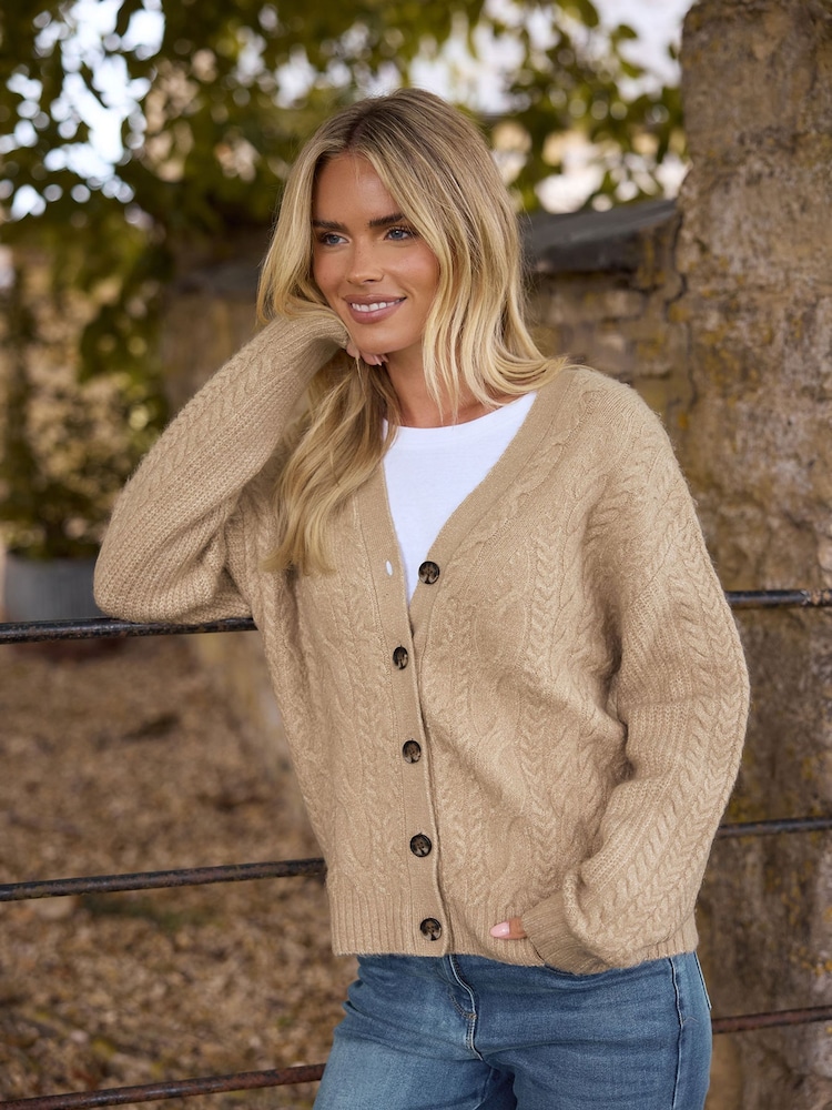 M&Co Petite Short Cable Cardigan - Imagen 1 de 6