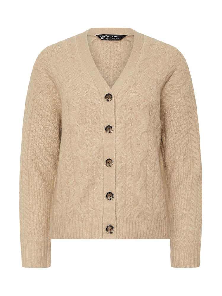 M&Co Petite Short Cable Cardigan - Imagen 6 de 6