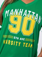 Yours Curve Green Limited Green V 90 Sport T-Shirt - Image 3 of 5