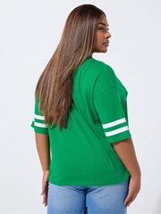 Yours Curve Green Limited Green V 90 Sport T-Shirt - Image 4 of 5